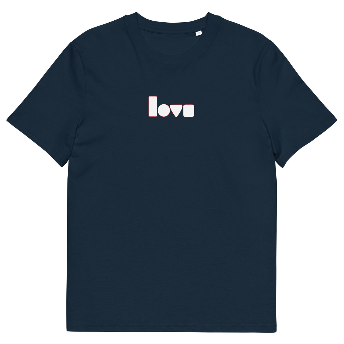 Geo-Love-T-Shirt aus Bio-Baumwolle, Marineblau, Vorderansicht