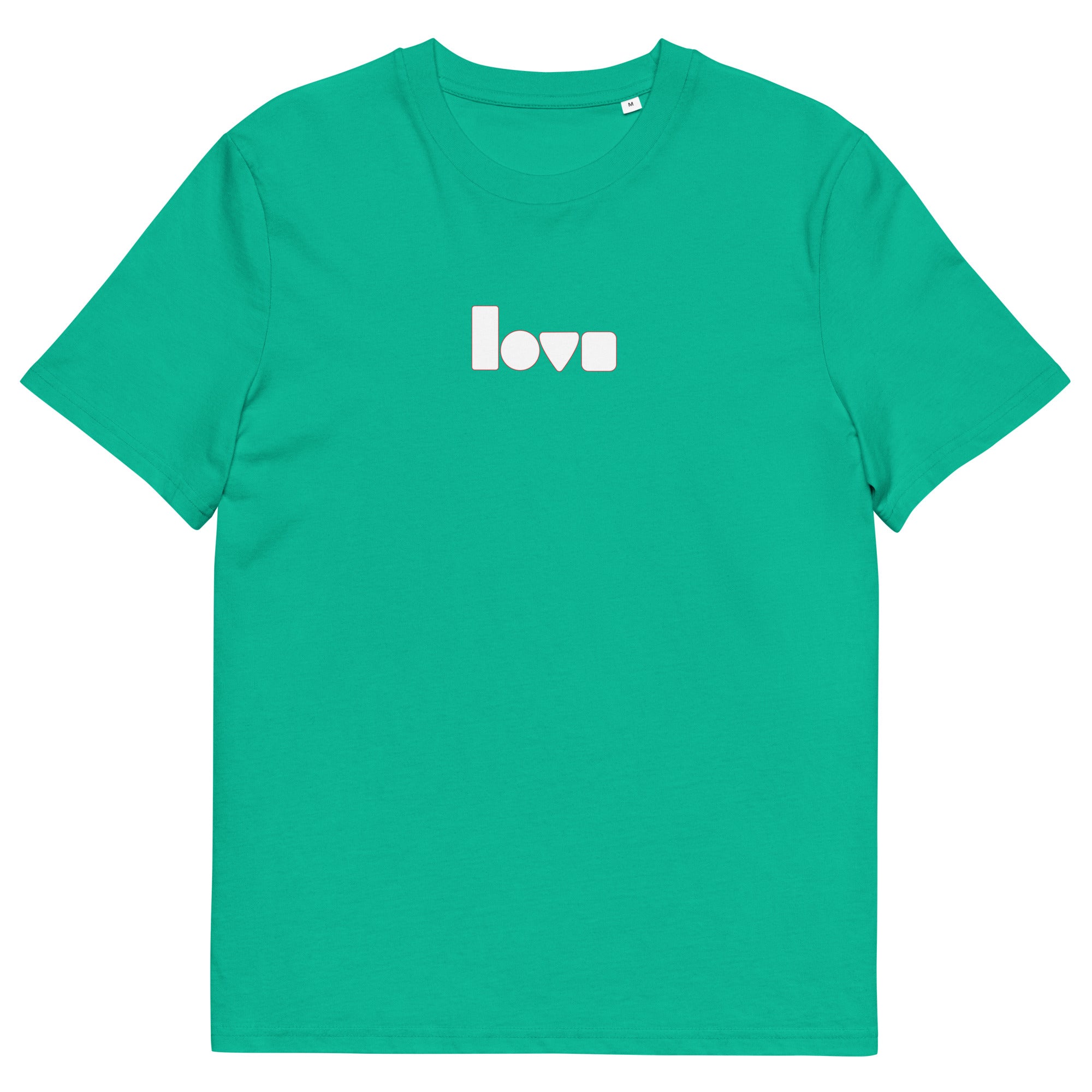 Geo-Love-T-Shirt aus Bio-Baumwolle, Go Green, Vorderansicht