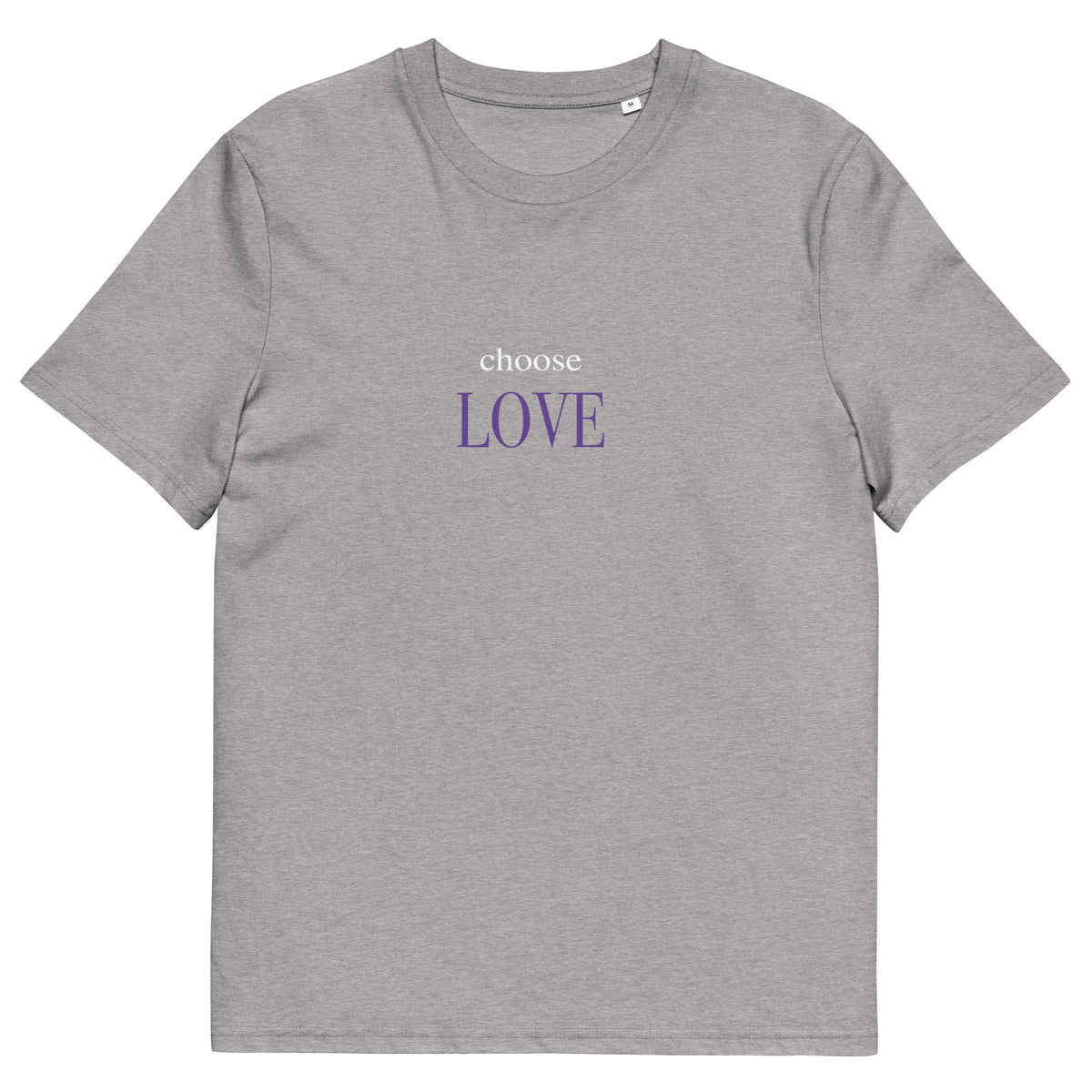 Choose Love T-Shirt mit Schriftzug, Graumeliert, Vorderansicht