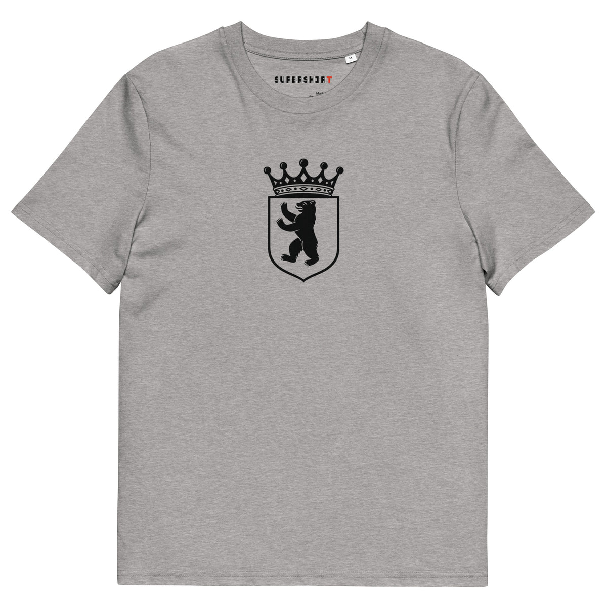 Berlin bear (Berlin Bär) organic cotton T-shirt, Heather Grey, front view