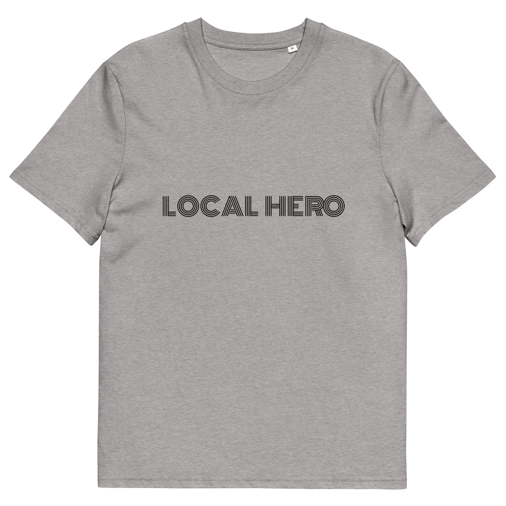 Local Hero T-Shirt mit Streetwear-Schriftzug, Graumeliert, Vorderansicht