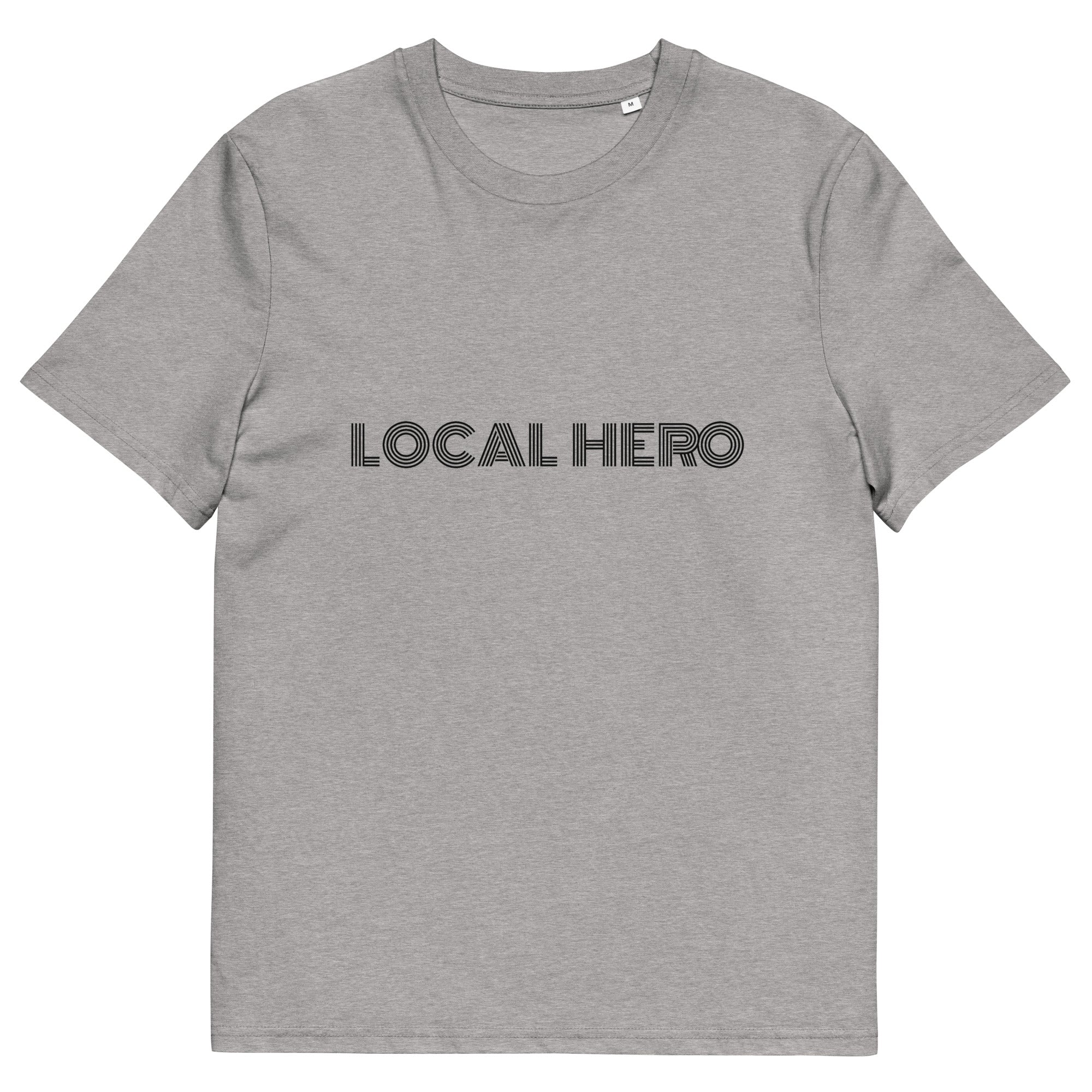 Local Hero T-Shirt mit Streetwear-Schriftzug, Graumeliert, Vorderansicht