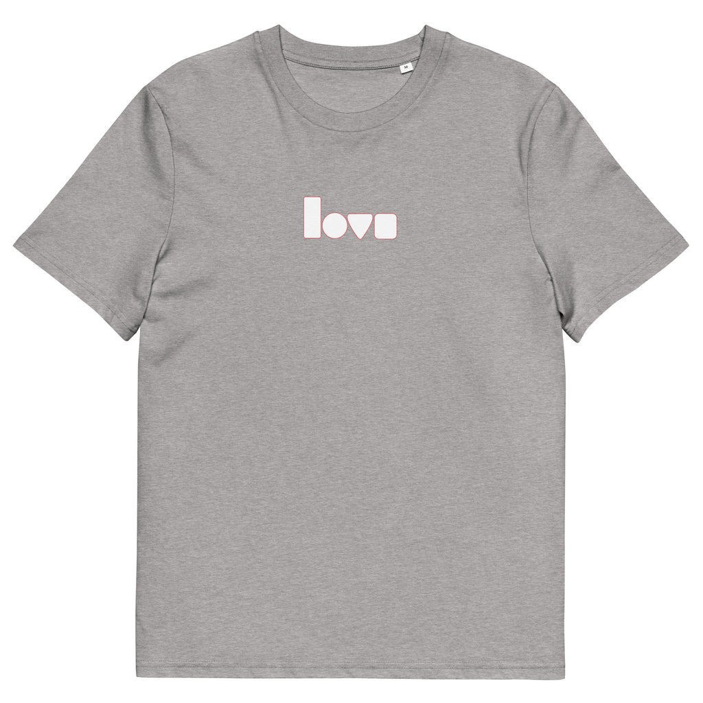 Geo-Love-T-Shirt aus Bio-Baumwolle, Graumeliert, Vorderansicht