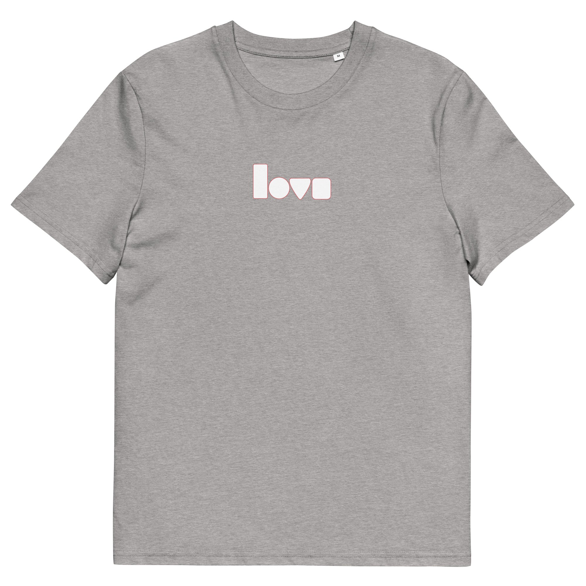 Geo-Love-T-Shirt aus Bio-Baumwolle, Graumeliert, Vorderansicht