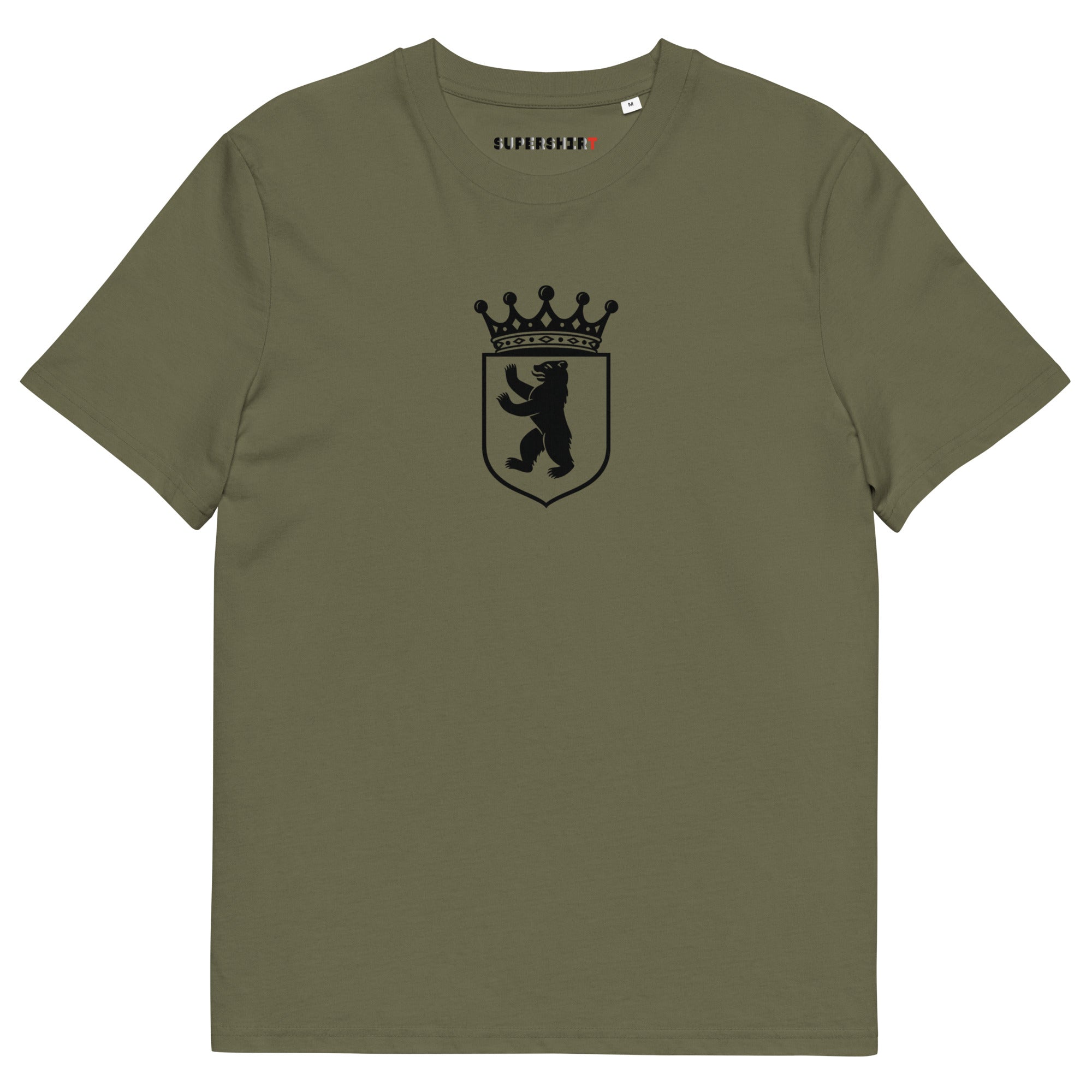 Berlin bear (Berlin Bär) organic cotton T-shirt, Khaki, front view