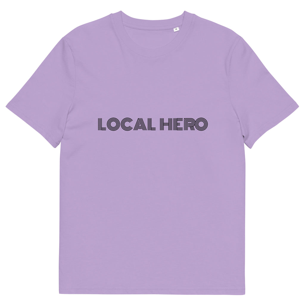 Local Hero T-Shirt mit Streetwear-Schriftzug, Lavender Dawn, Vorderansicht
