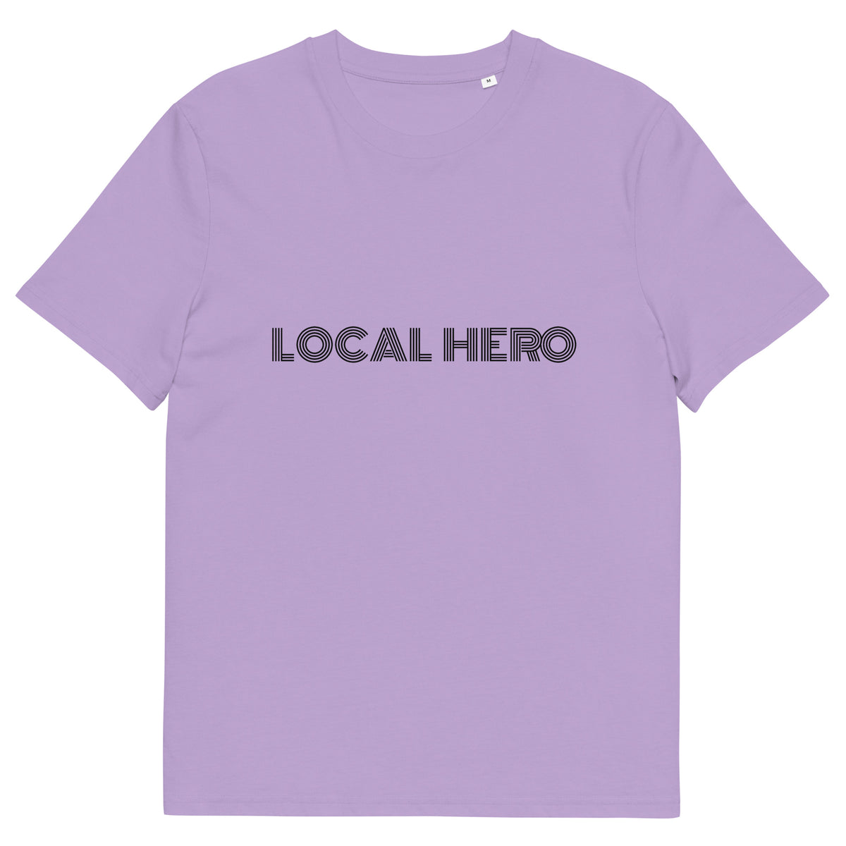 Local Hero T-Shirt mit Streetwear-Schriftzug, Lavender Dawn, Vorderansicht
