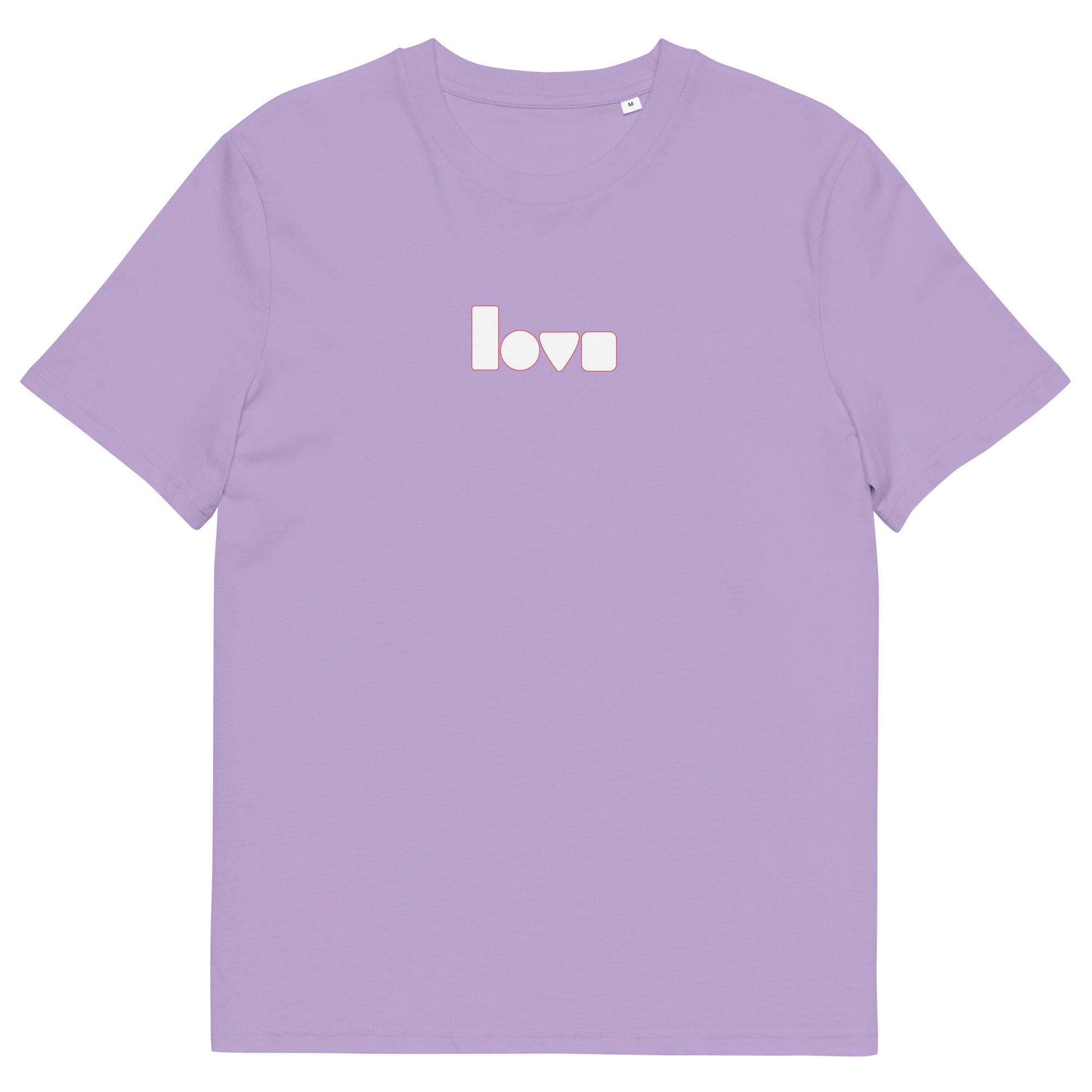 Geo-Love-T-Shirt aus Bio-Baumwolle, Lavender Dawn, Vorderansicht