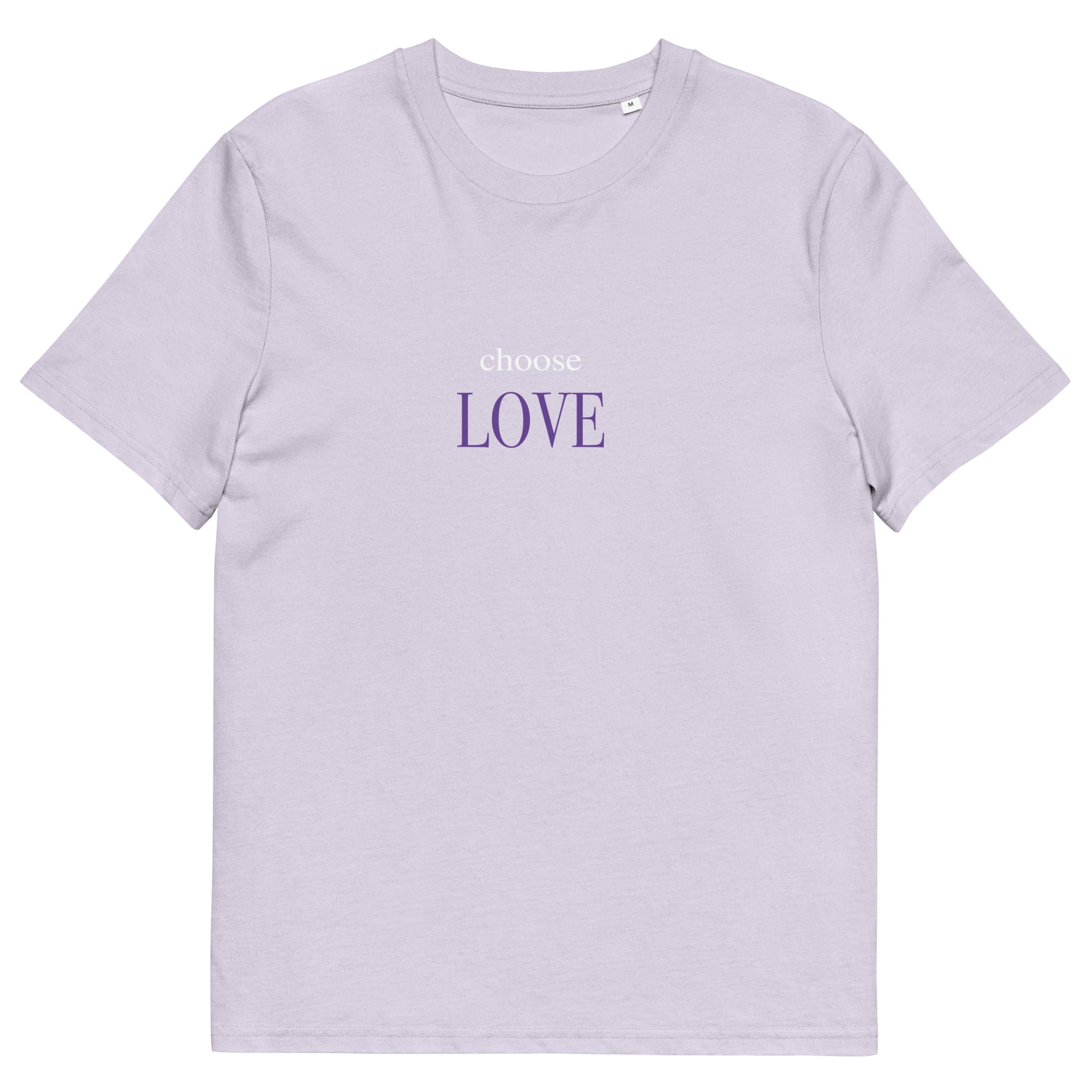 Choose Love T-Shirt mit Schriftzug, Lavendel, Vorderansicht