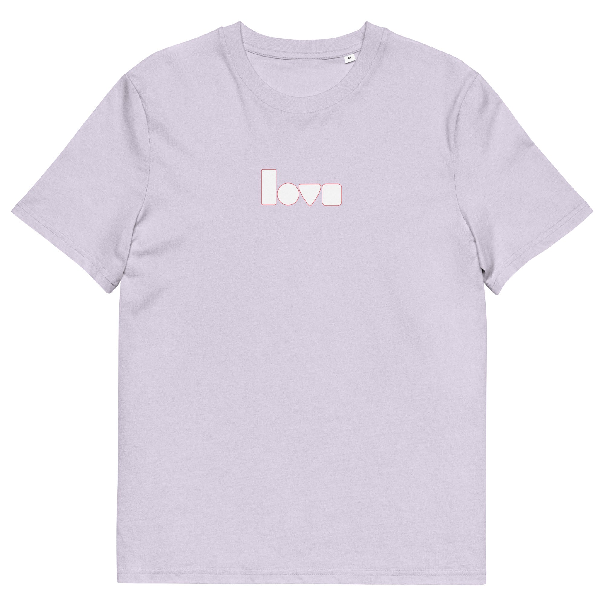 Geo-Love-T-Shirt aus Bio-Baumwolle, Lavendel, Vorderansicht