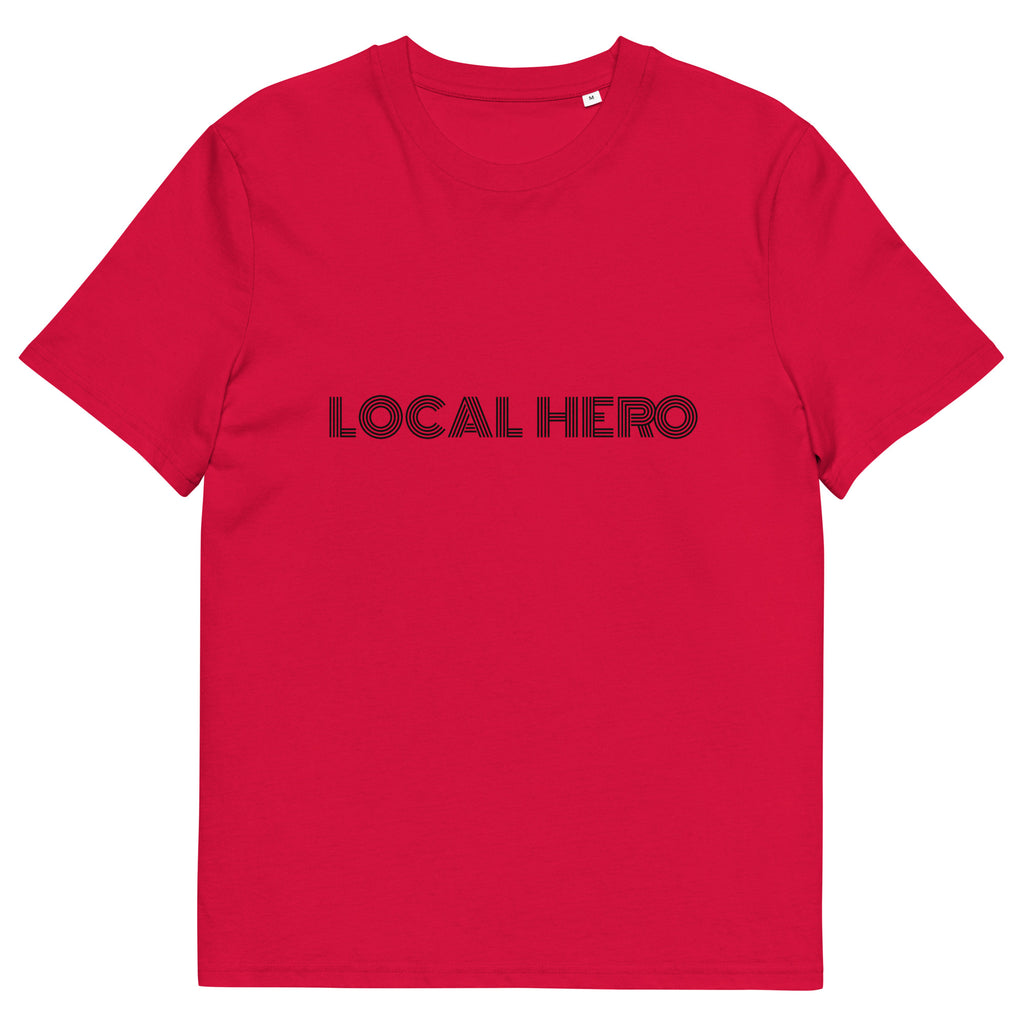 Local Hero T-Shirt mit Streetwear-Schriftzug, Rot, Vorderansicht