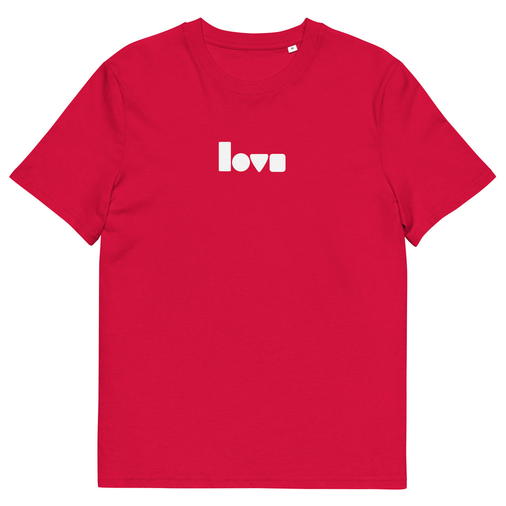 Geo-Love-T-Shirt aus Bio-Baumwolle, Rot, Vorderansicht