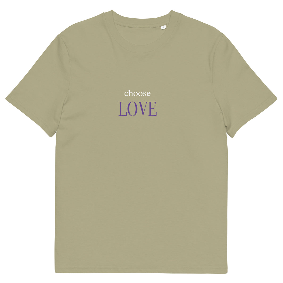 Choose Love T-Shirt mit Schriftzug, Sage, Vorderansicht