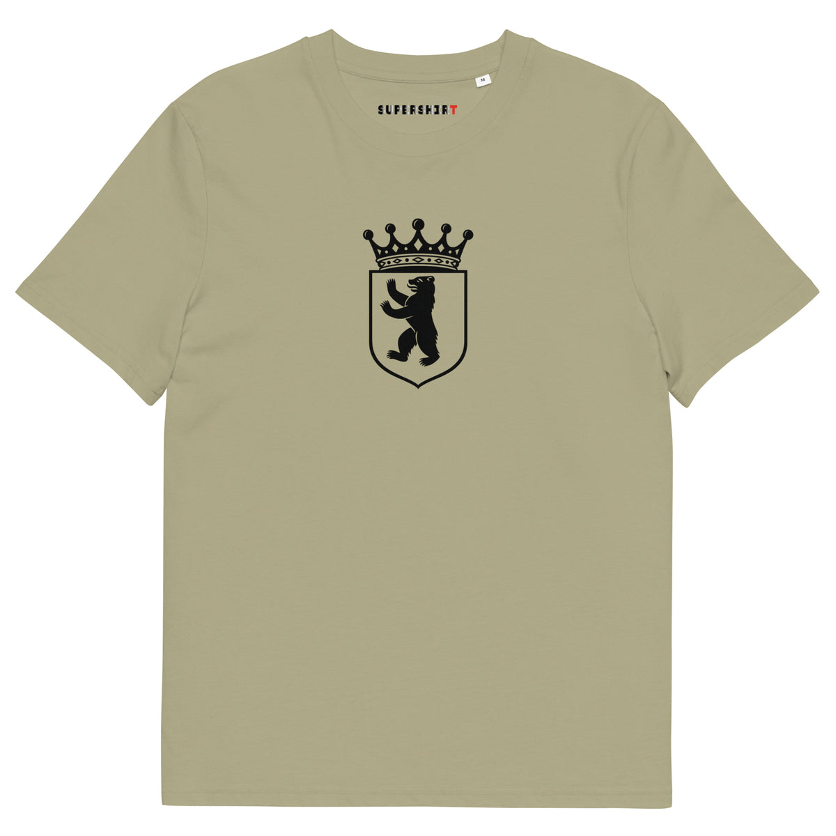 Berlin bear (Berlin Bär) organic cotton T-shirt, Sage, front view