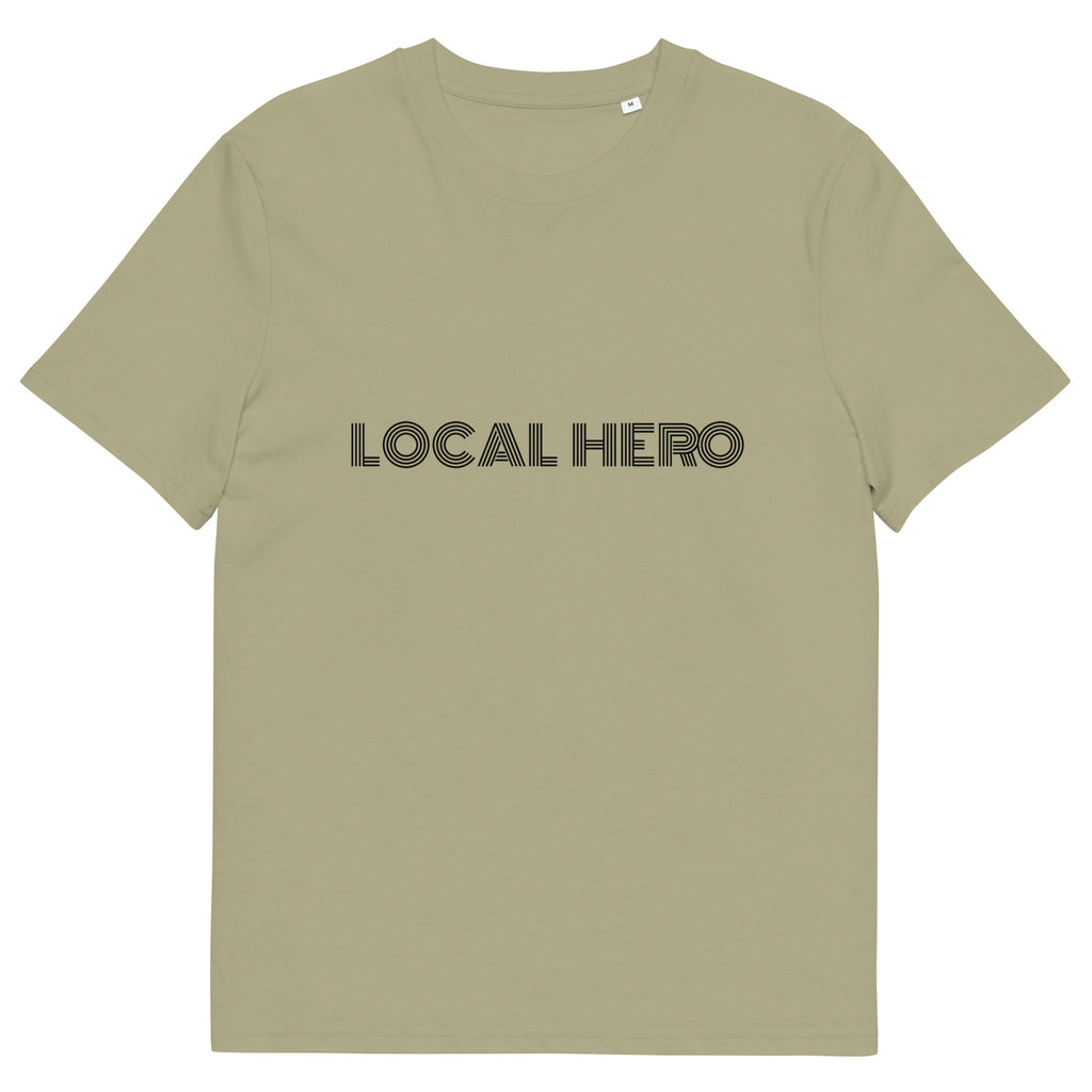 Local Hero T-Shirt mit Streetwear-Schriftzug, Sage, Vorderansicht