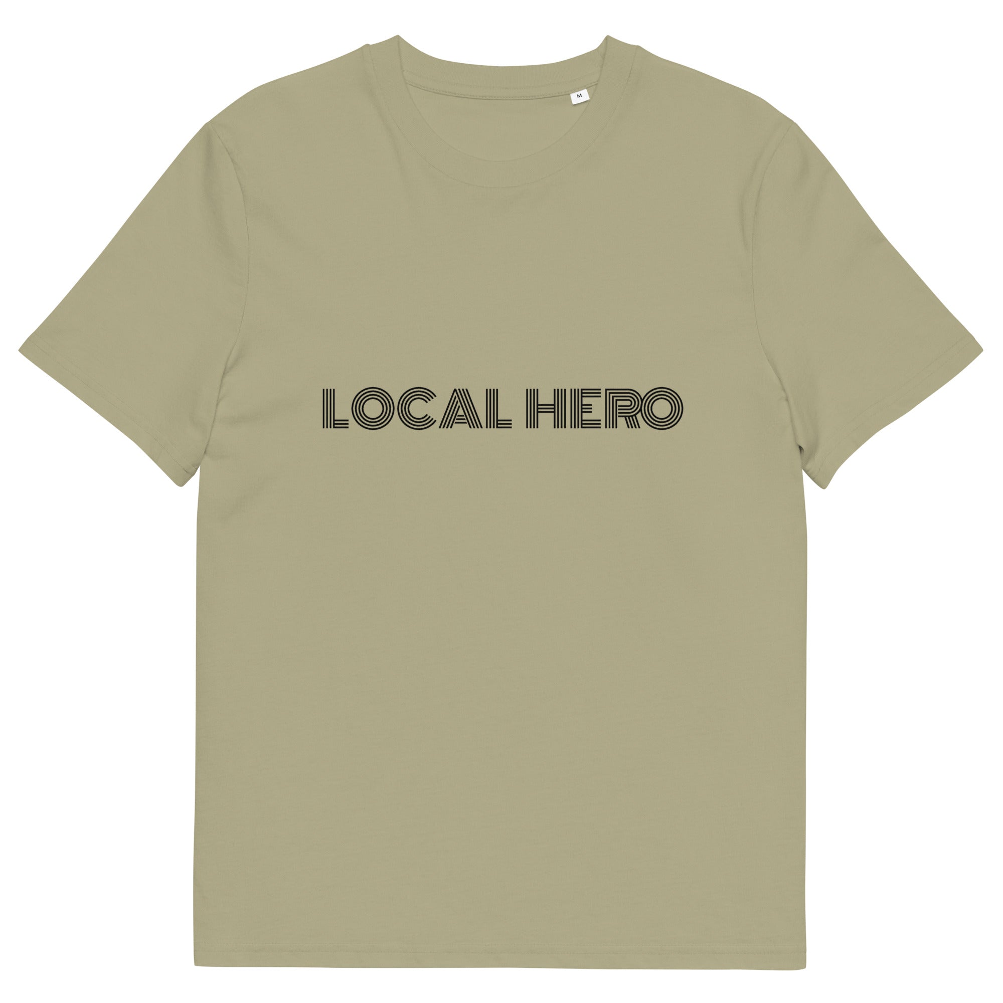 Local Hero T-Shirt mit Streetwear-Schriftzug, Sage, Vorderansicht