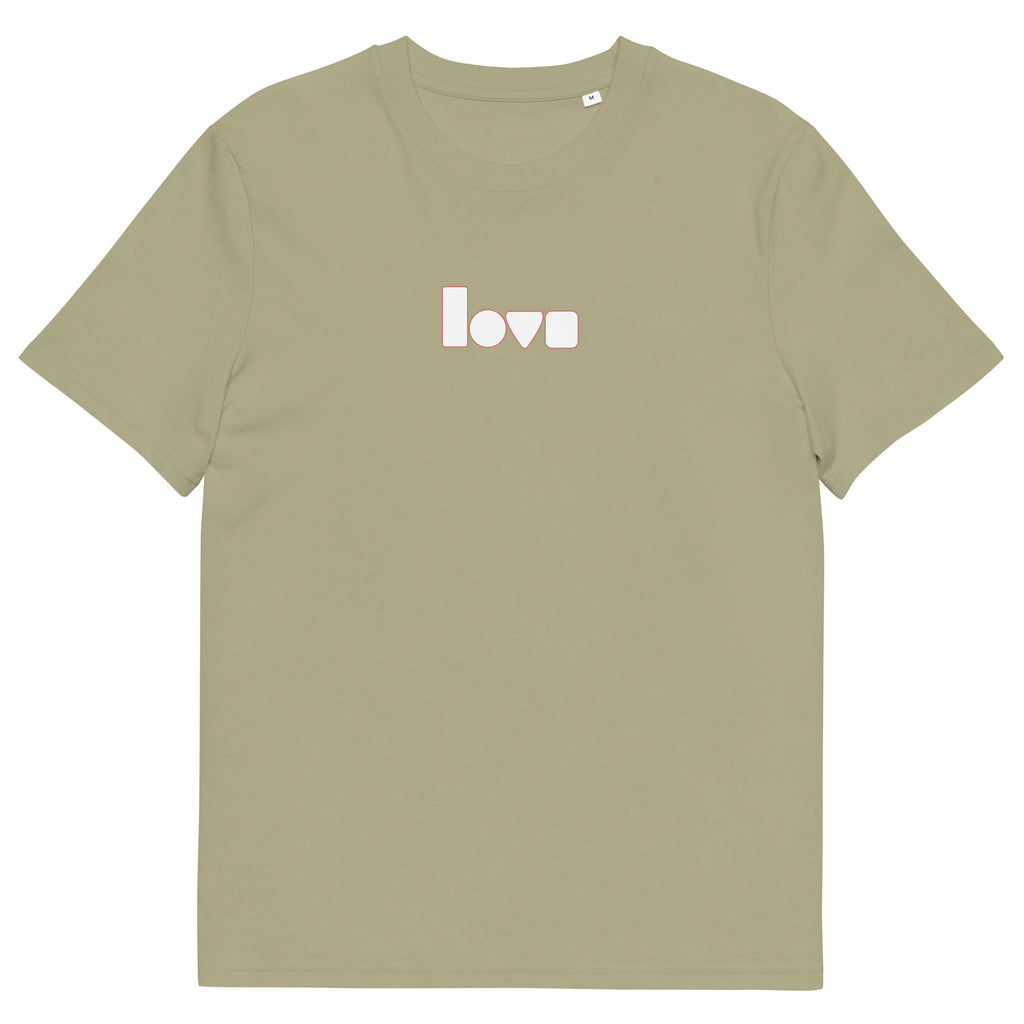 Geo-Love-T-Shirt aus Bio-Baumwolle, Sage, Vorderansicht