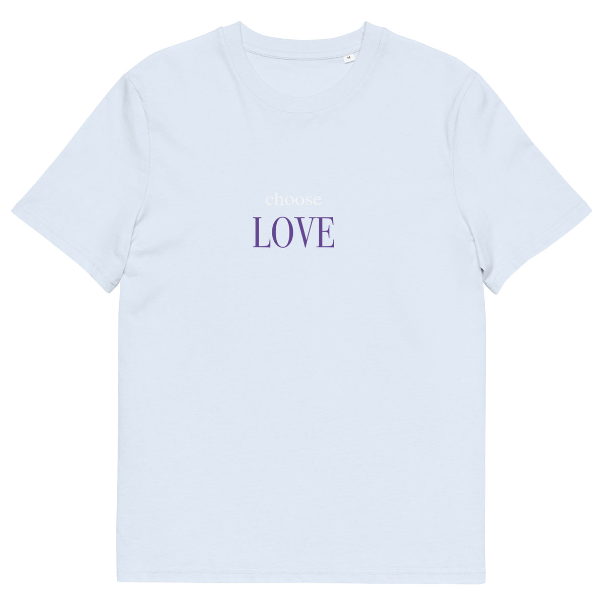 Choose Love T-Shirt mit Schriftzug, Serene Blue, Vorderansicht