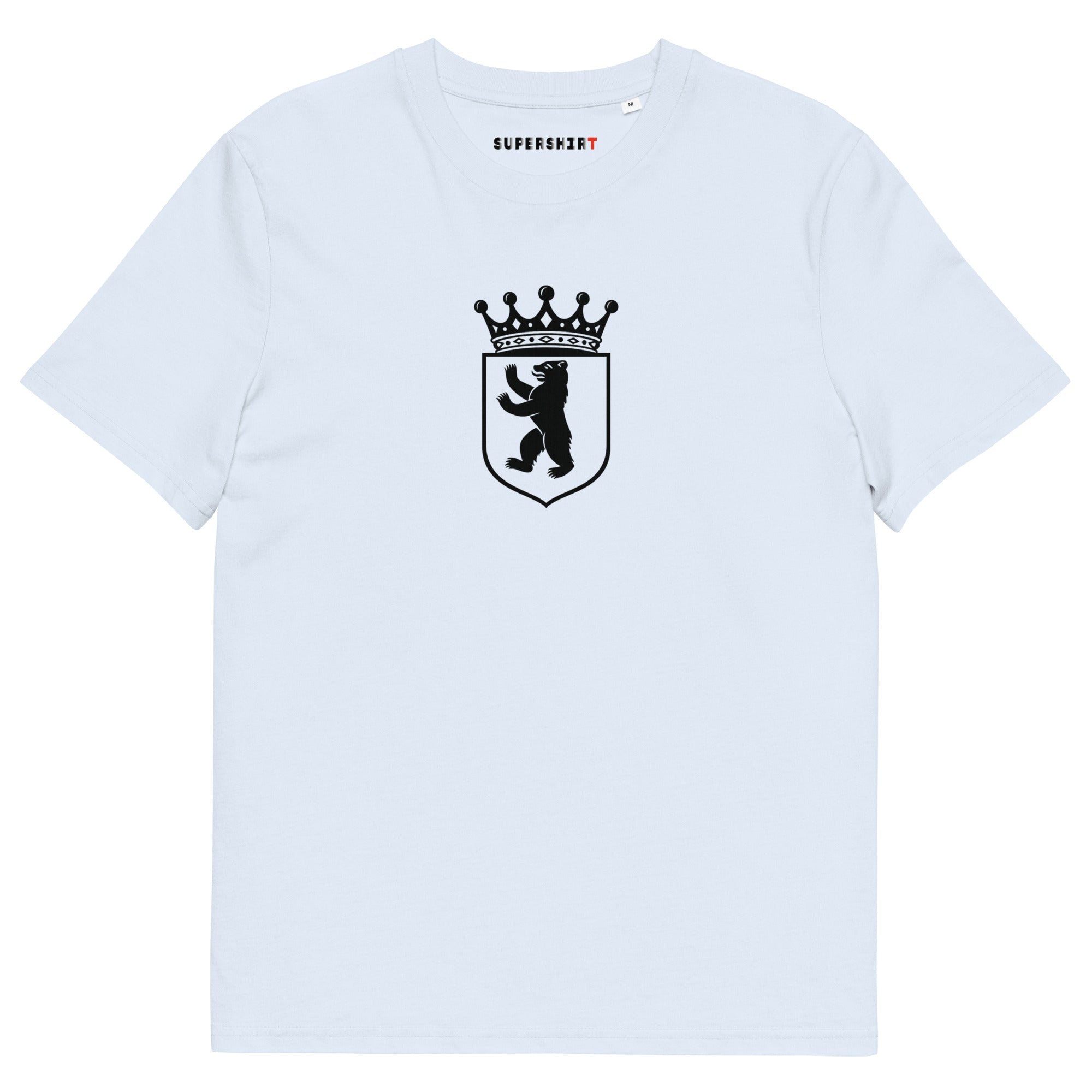 Berlin bear (Berlin Bär) organic cotton T-shirt, Serene Blue, front view