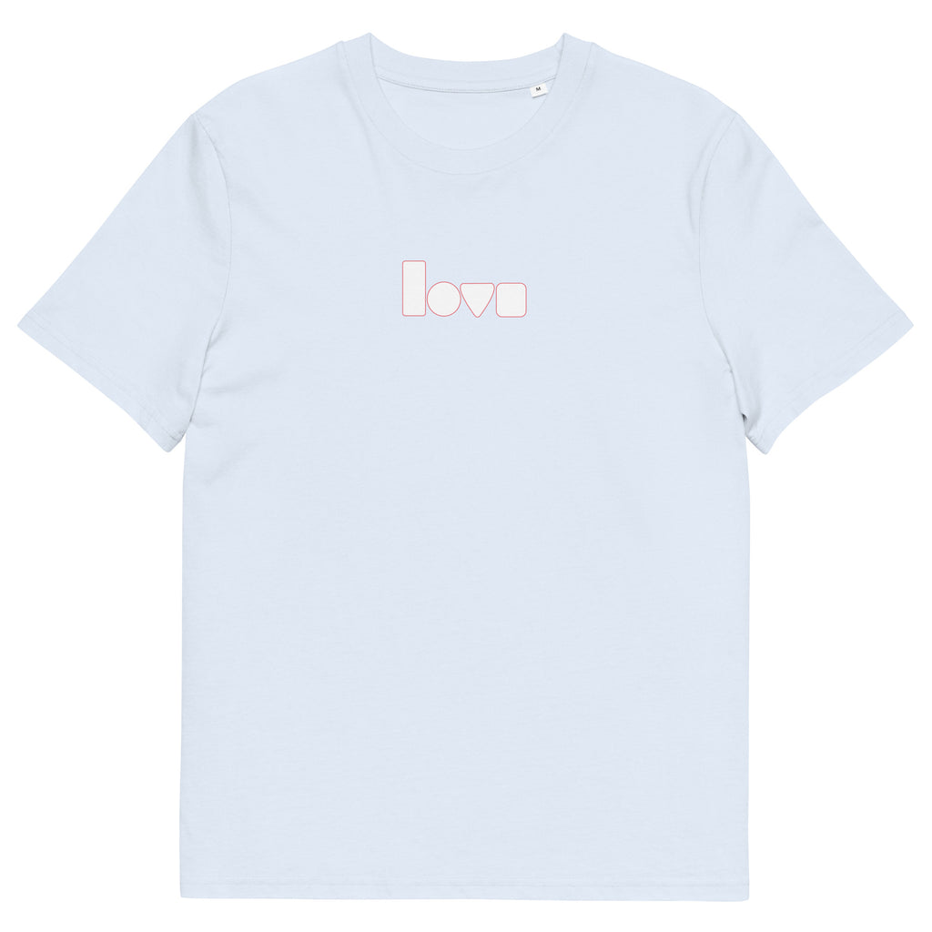 Geo-Love-T-Shirt aus Bio-Baumwolle, Serene Blue, Vorderansicht