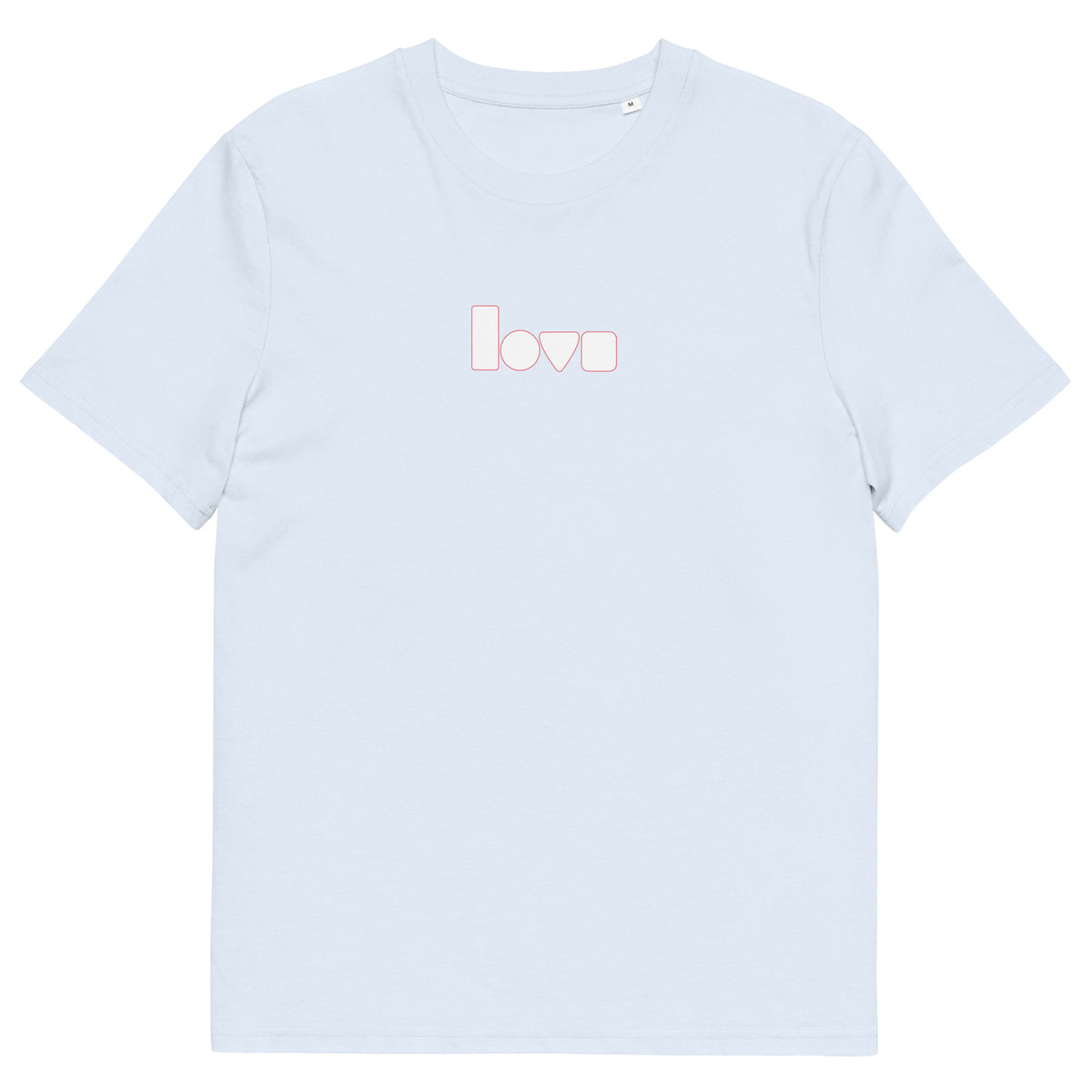 Geo-Love-T-Shirt aus Bio-Baumwolle, Serene Blue, Vorderansicht