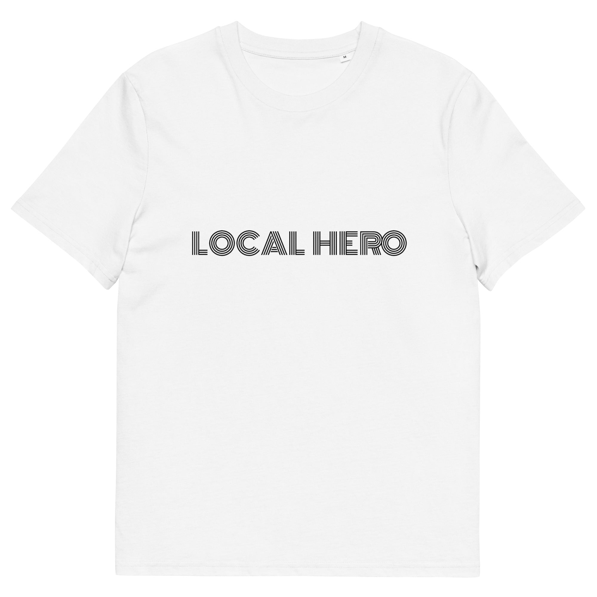 Local Hero T-Shirt mit Streetwear-Schriftzug, Weiß, Vorderansicht