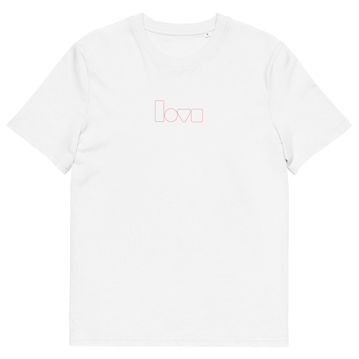 Geo-Love-T-Shirt aus Bio-Baumwolle, Weiß, Vorderansicht