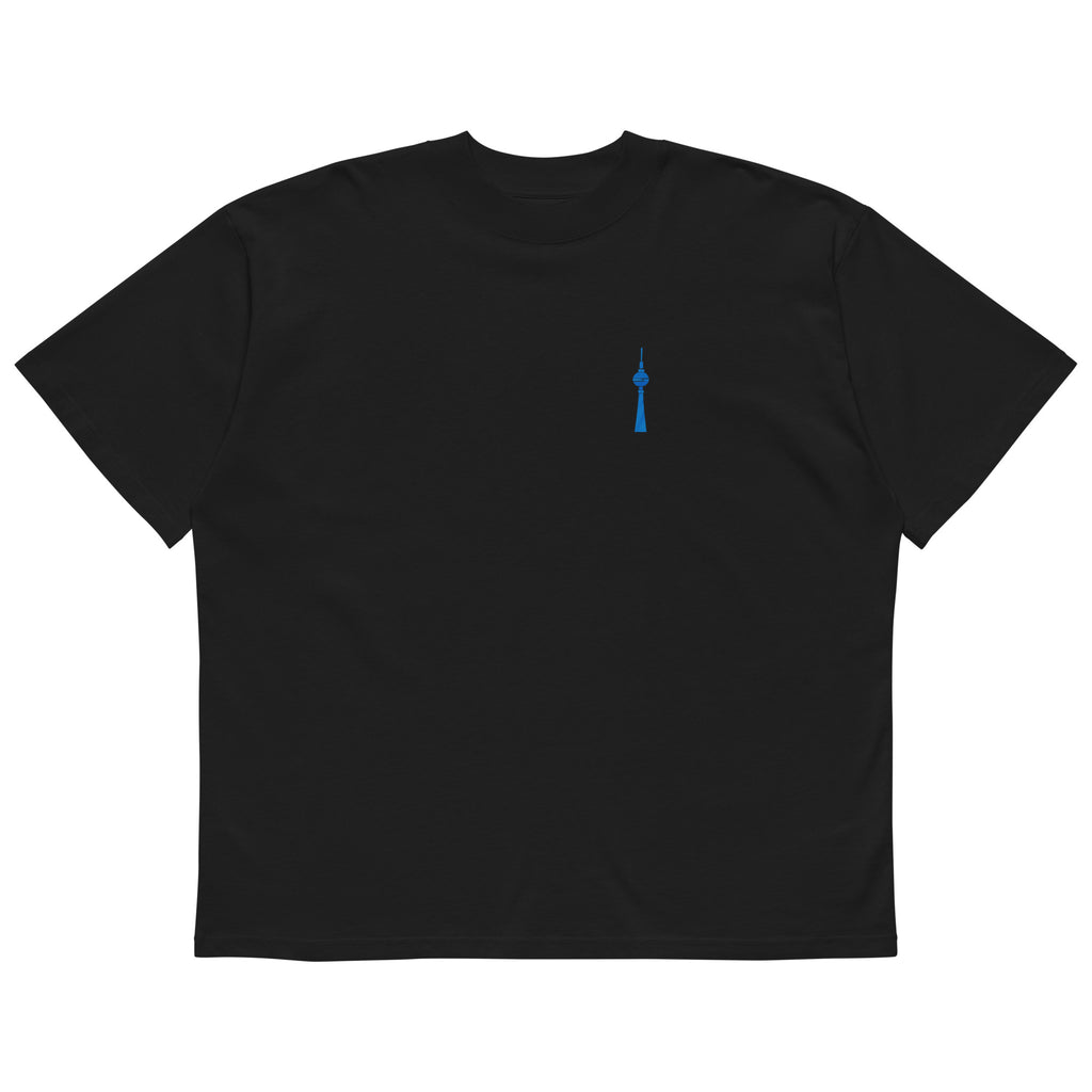 Berlin Fernsehturm Oversized T-Shirt, Schwarz, Vorderansicht