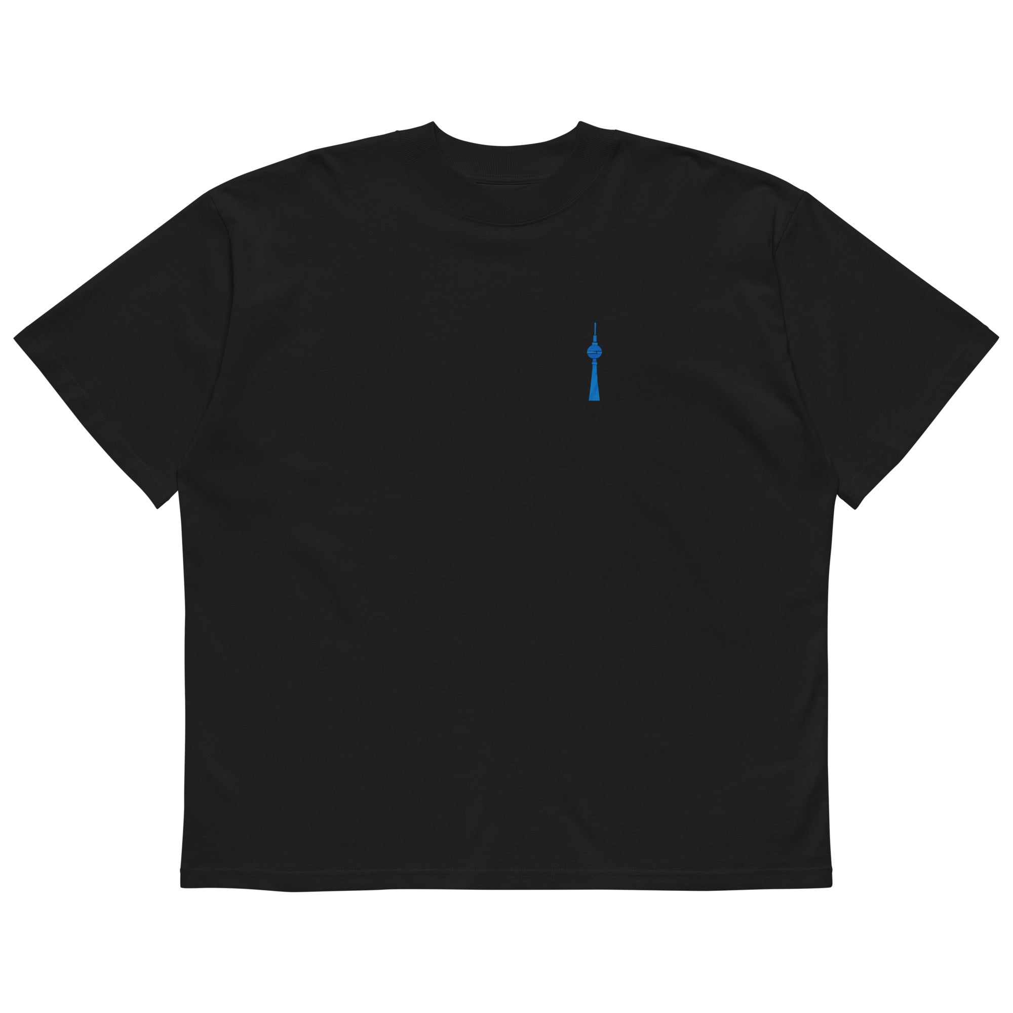 Berlin Fernsehturm Oversized T-Shirt, Schwarz, Vorderansicht