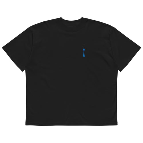 Berlin Fernsehturm Oversized T-Shirt, Schwarz, Vorderansicht