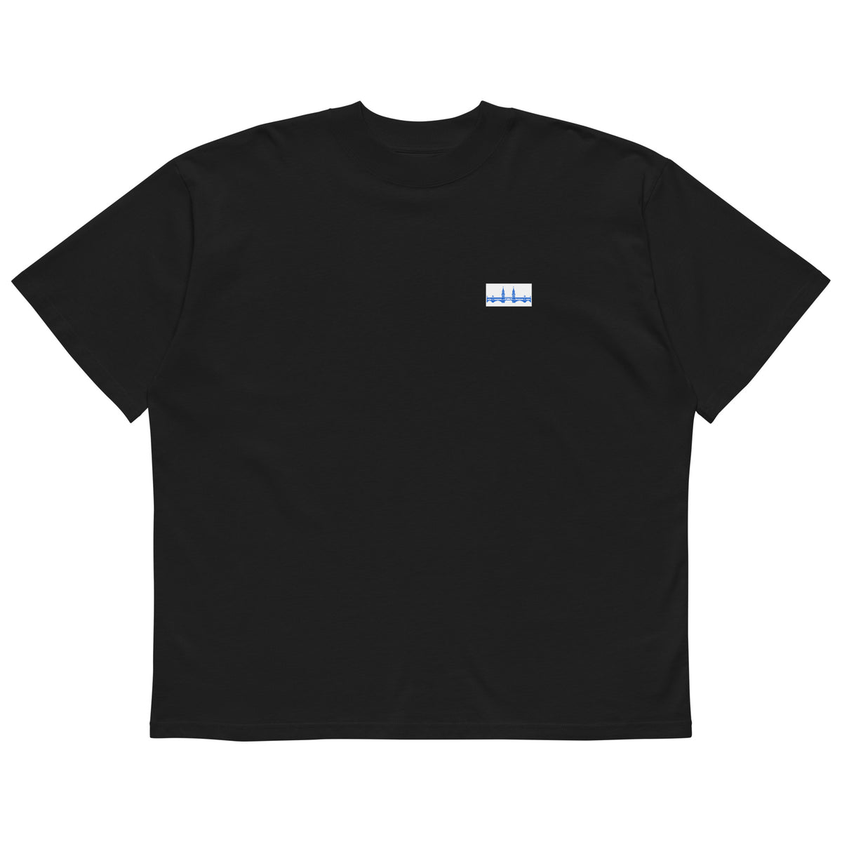 Berlin Oberbaumbrücke Oversized-T-Shirt, Schwarz, Vorderansicht
