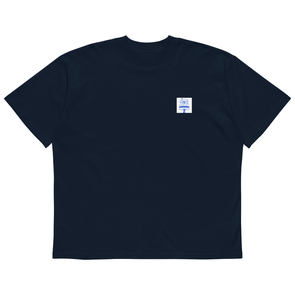 Berlin Alexanderplatz T-shirt with World Clock (Weltzeituhr) print, French Navy, front view