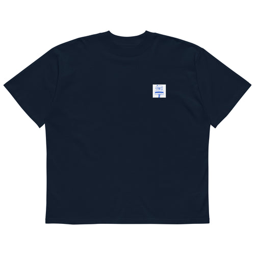 Berlin Alexanderplatz T-shirt with World Clock (Weltzeituhr) print, French Navy, front view