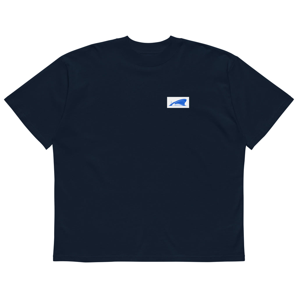 Berlin Kongresshalle Oversized-T-Shirt, Marineblau, Vorderansicht