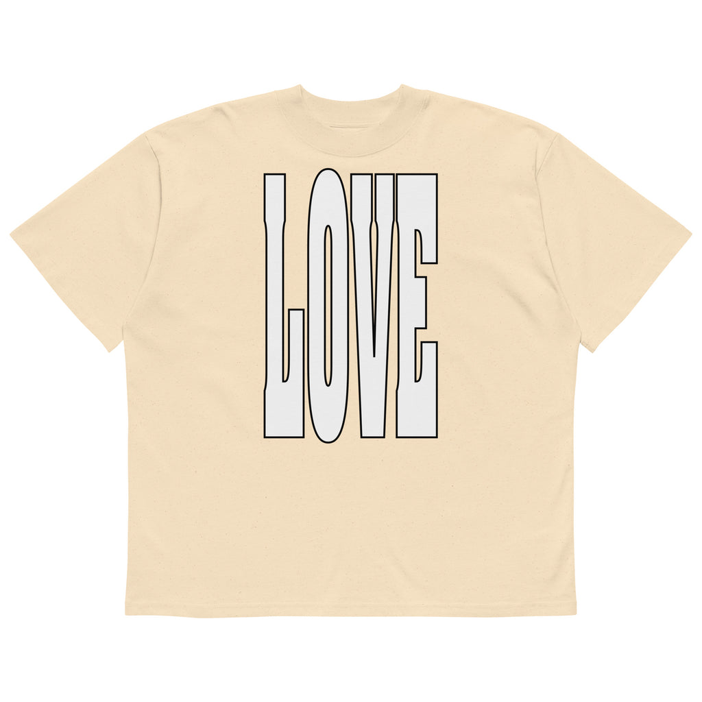 LOVE-Typography-Oversized-T-Shirt, Natur, Vorderansicht