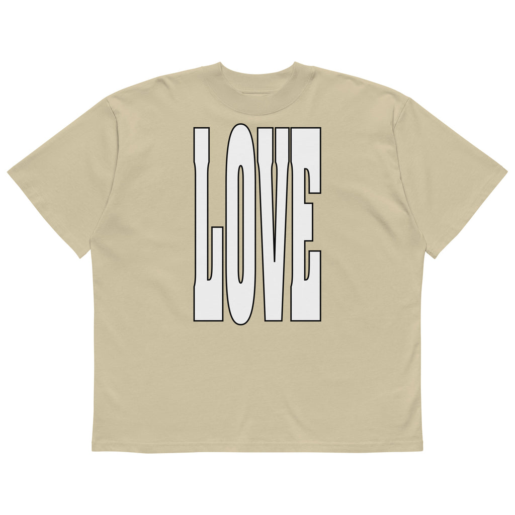 LOVE-Typography-Oversized-T-Shirt, Stone, Vorderansicht