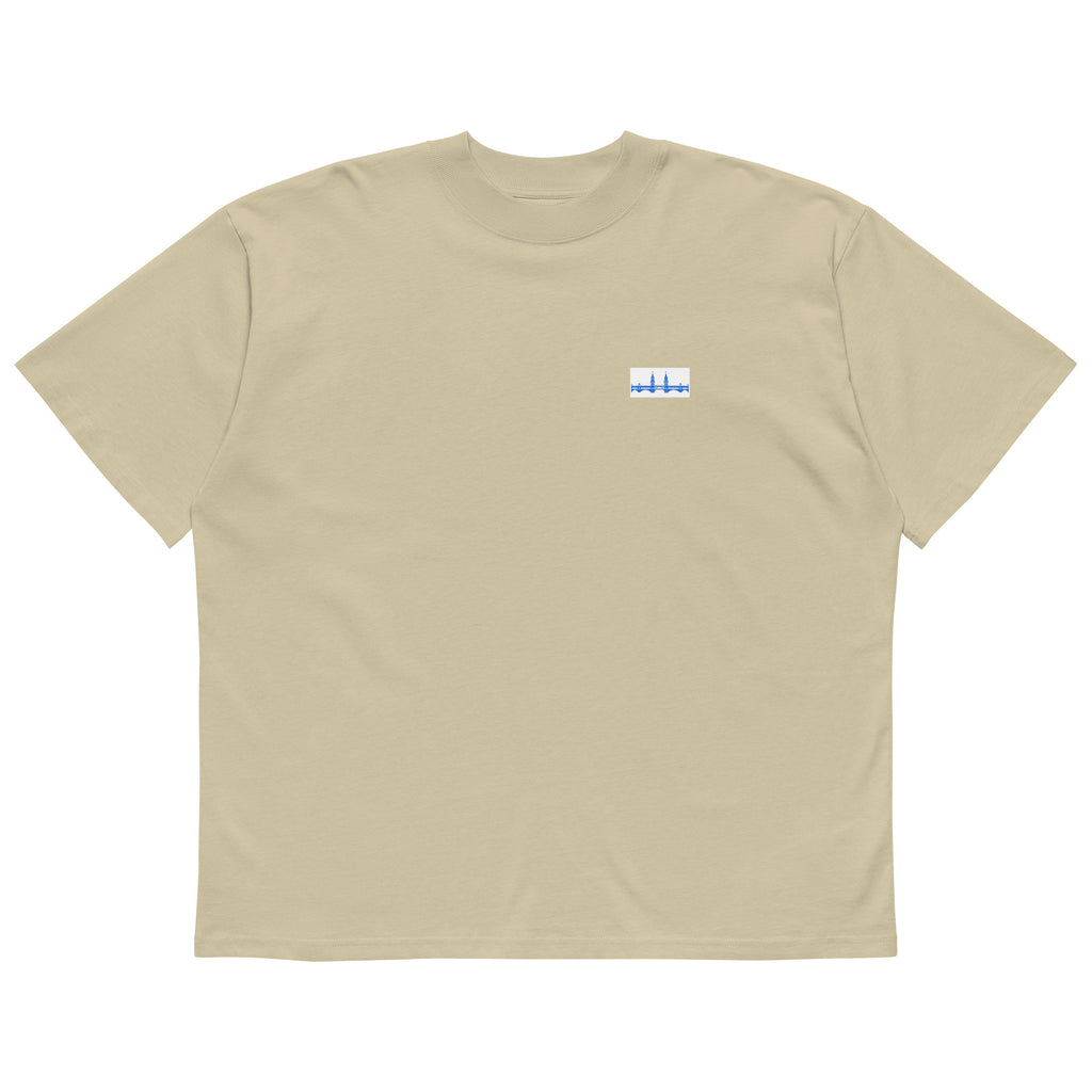 Berlin Oberbaumbrücke Oversized-T-Shirt, Stone, Vorderansicht