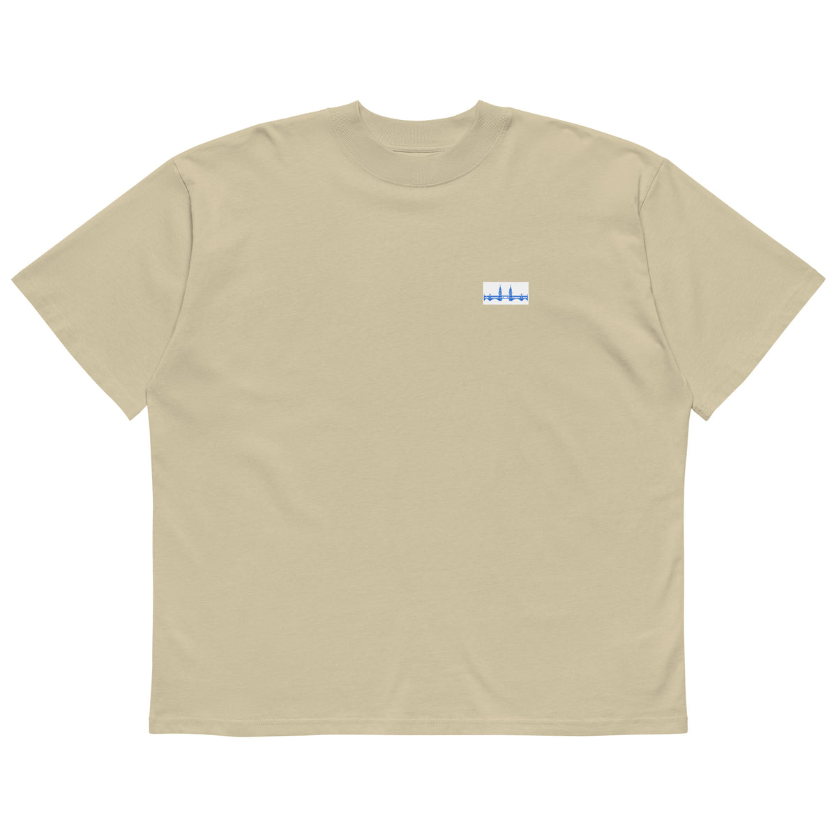 Berlin Oberbaumbrücke Oversized-T-Shirt, Stone, Vorderansicht