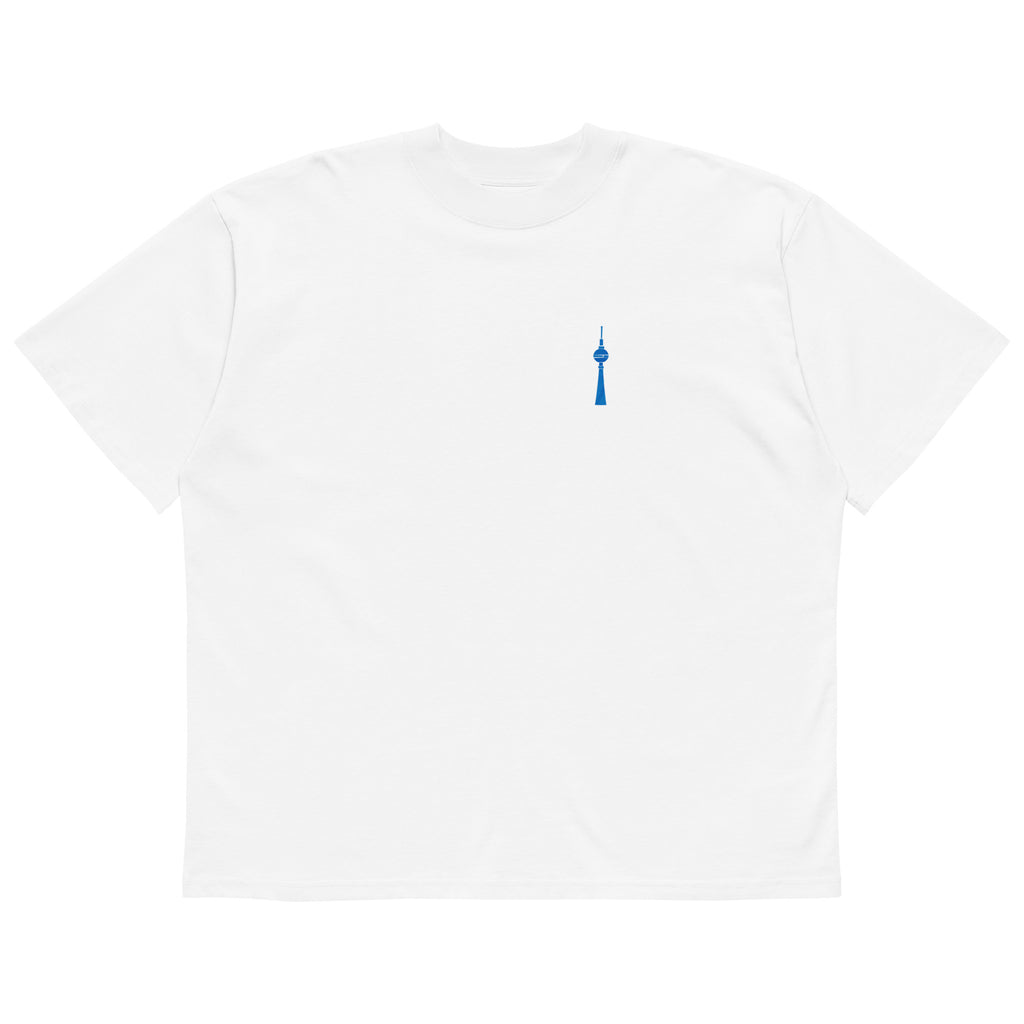 Berlin Fernsehturm Oversized T-Shirt, Weiß, Vorderansicht