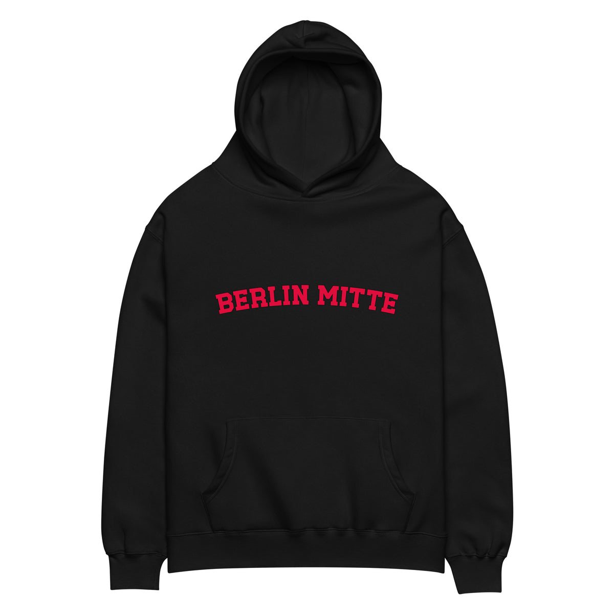 Berlin Mitte Oversized-Hoodie, Schwarz, Vorderansicht