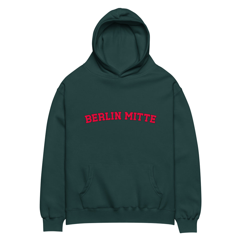 Berlin Mitte Oversized-Hoodie, Pine Green, Vorderansicht