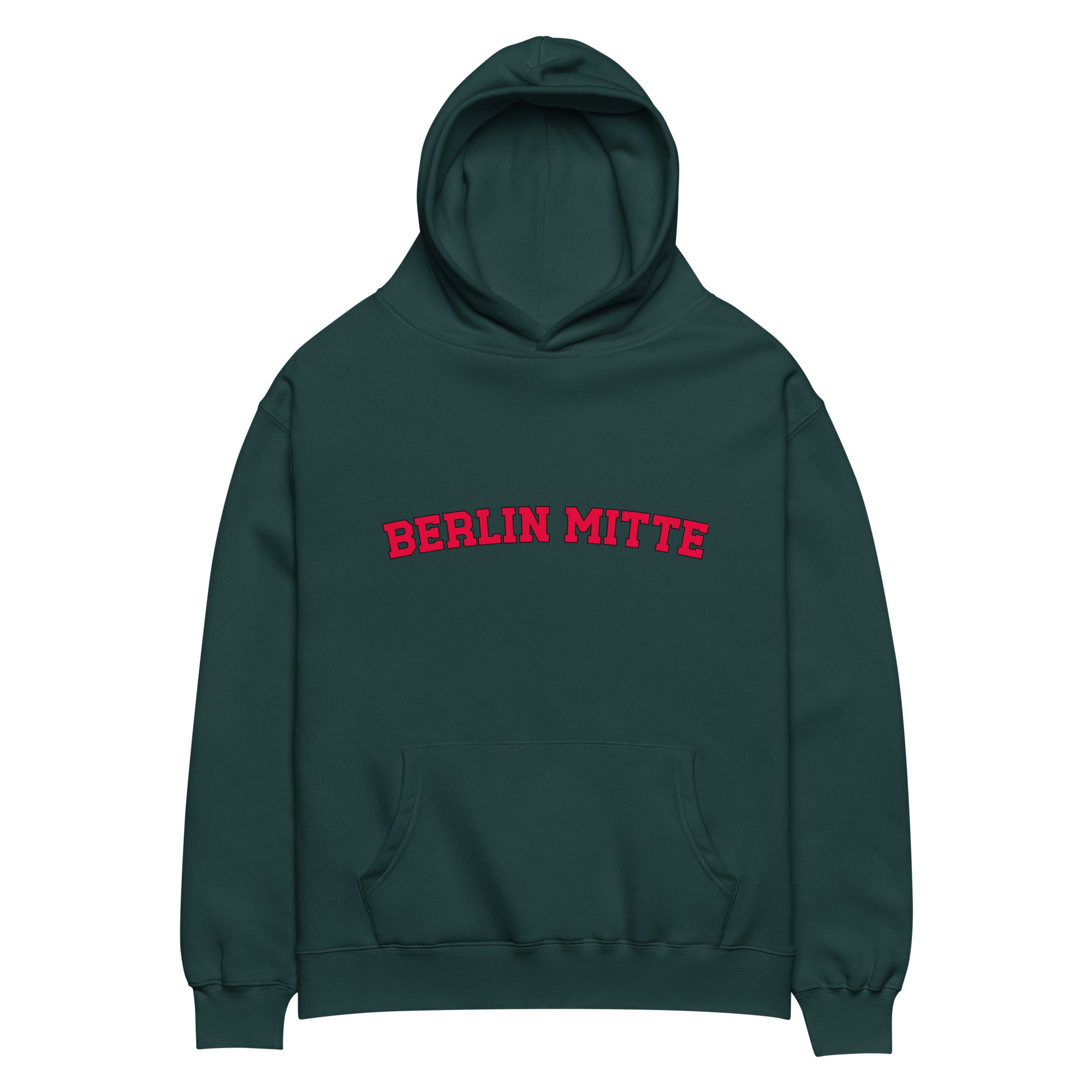 Berlin Mitte Oversized-Hoodie, Pine Green, Vorderansicht
