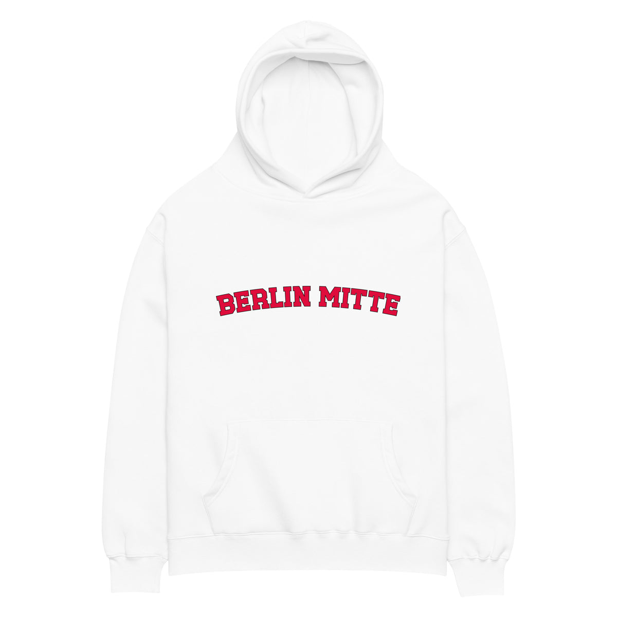 Berlin Mitte Oversized-Hoodie, Weiß, Vorderansicht