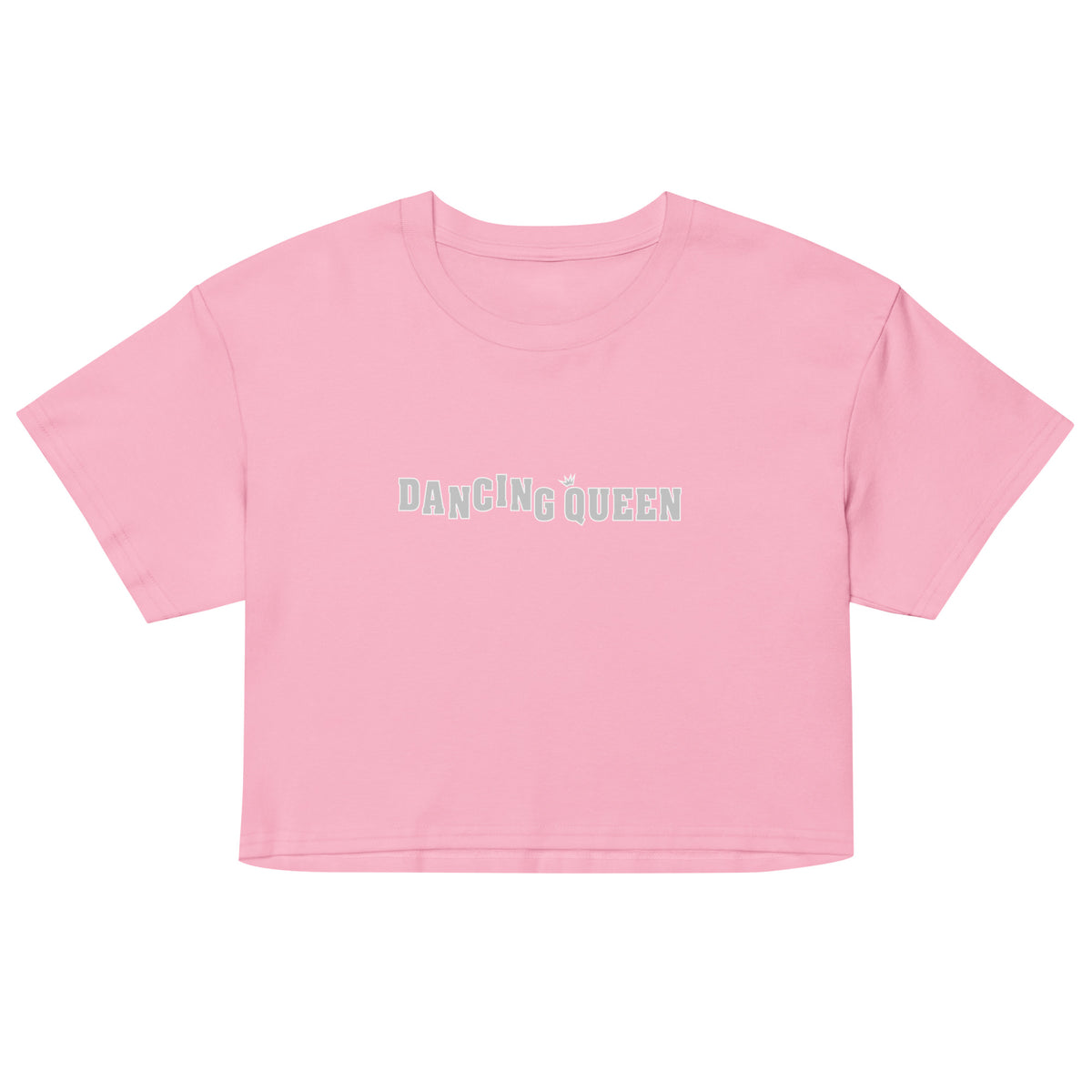 Dancing Queen Crop Top mit Schriftzug, Bubblegum, Vorderansicht