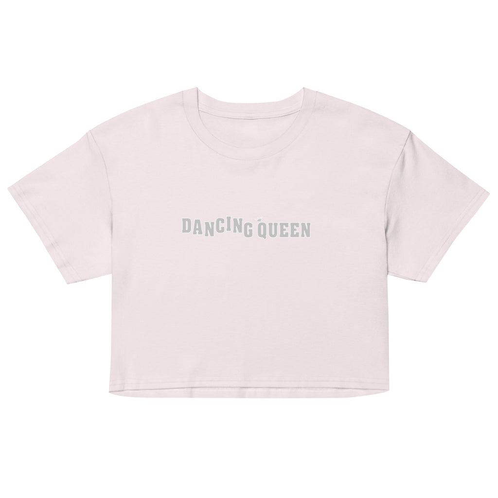 Dancing Queen Crop Top mit Schriftzug, Orchid, Vorderansicht