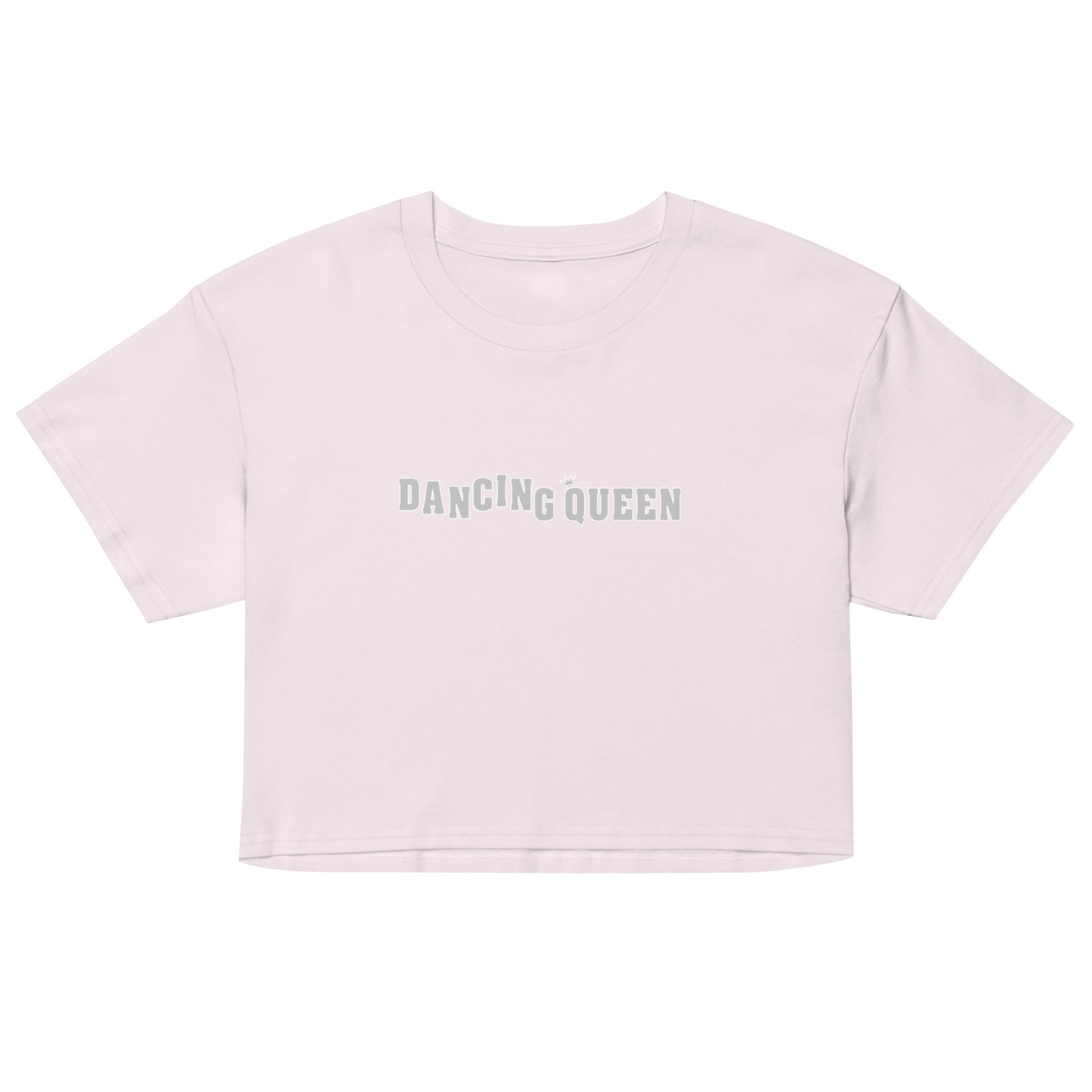 Dancing Queen Crop Top mit Schriftzug, Orchid, Vorderansicht