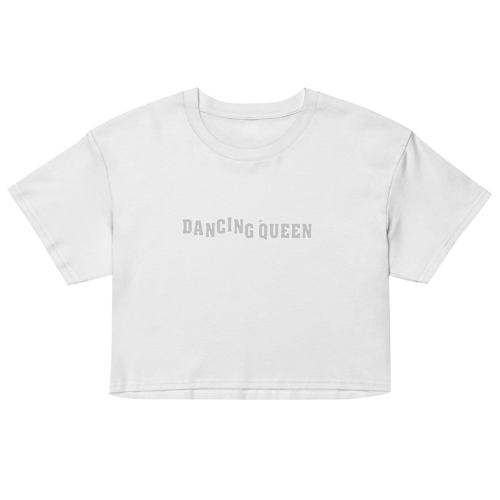 Dancing Queen Crop Top mit Schriftzug, Rot, Vorderansicht
