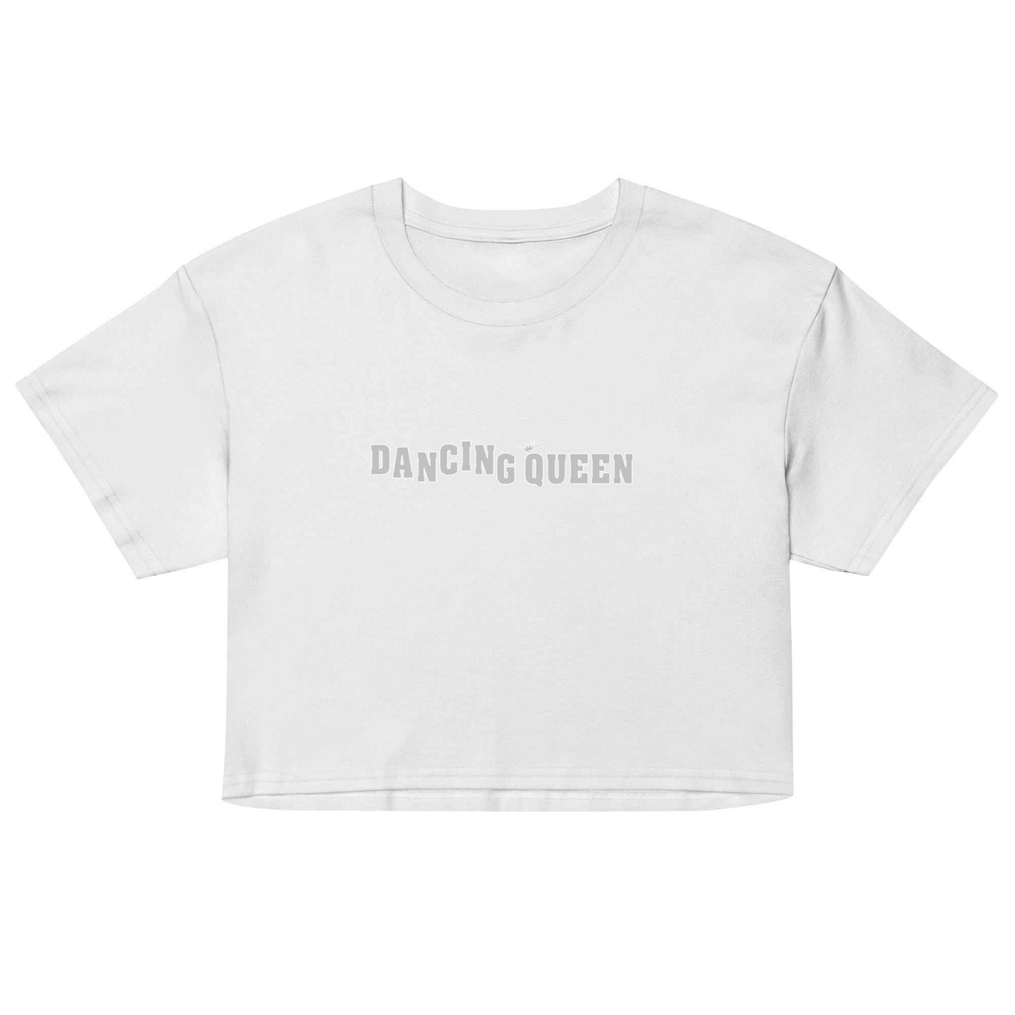 Dancing Queen Crop Top mit Schriftzug, Rot, Vorderansicht