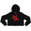 Good Vibes Damen-Crop-Hoodie, Schwarz, Vorderansicht