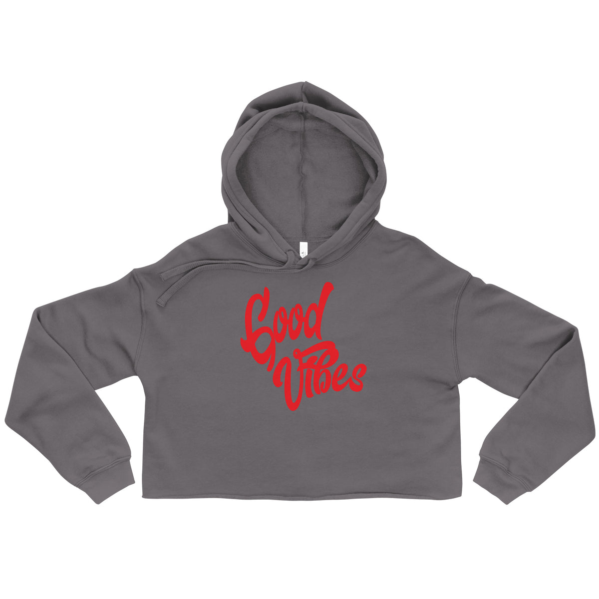 Good Vibes Damen-Crop-Hoodie, Storm, Vorderansicht